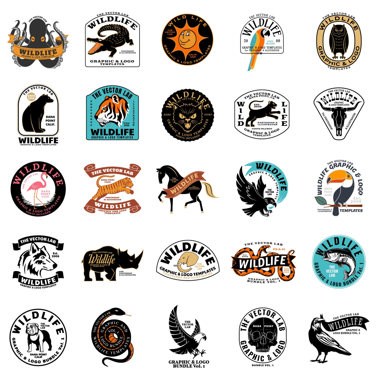 Graphic & Logo Bundle Vol 1 - Wildlife