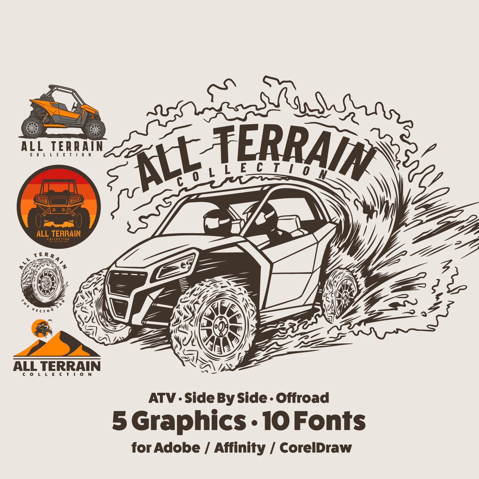 All Terrain ATV Graphic Logo Templates