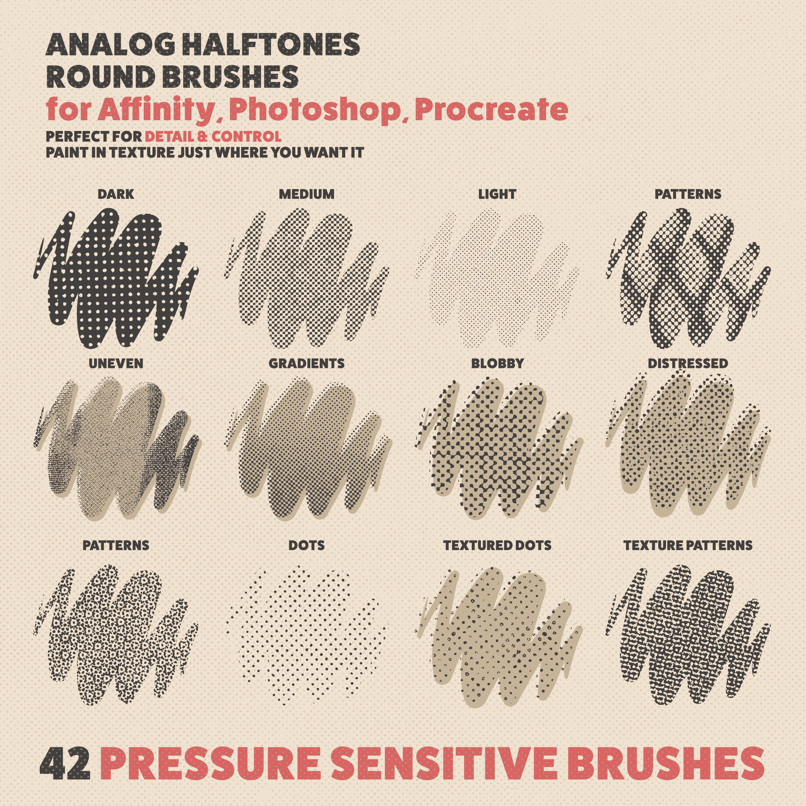 Analog Halftones - Brushes and Textures