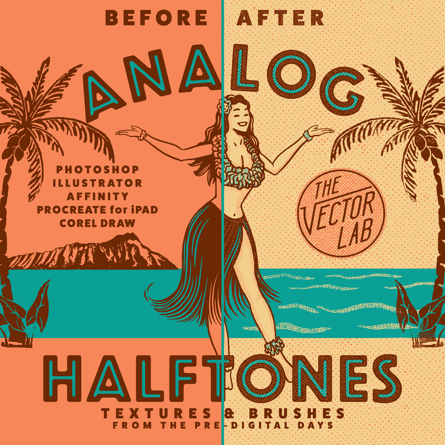 Halftone Lab Halftone Textures - TheVectorLab
