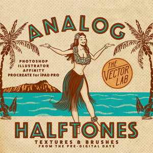 Analog Halftone textures for Photosho, Illustrator, Affinity, and Procreate App for iPad Pro + Apple Pencil