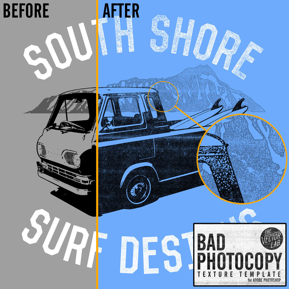 Bad Photocopy Texture Template for Photoshop