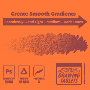 Soft Top Seamless Blending Shader Brushes for Photoshop Procreate Affinity