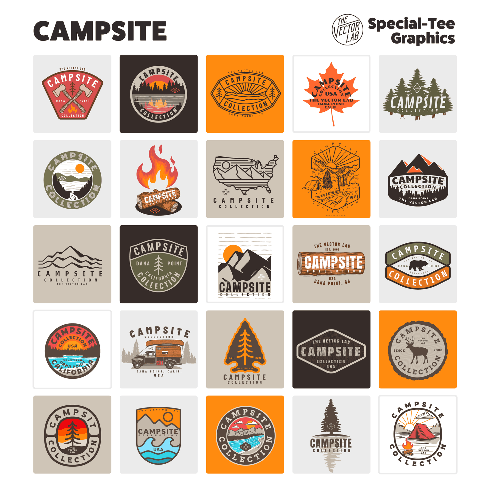 Campsite Collection Graphics for Adobe Affinity CorelDraw