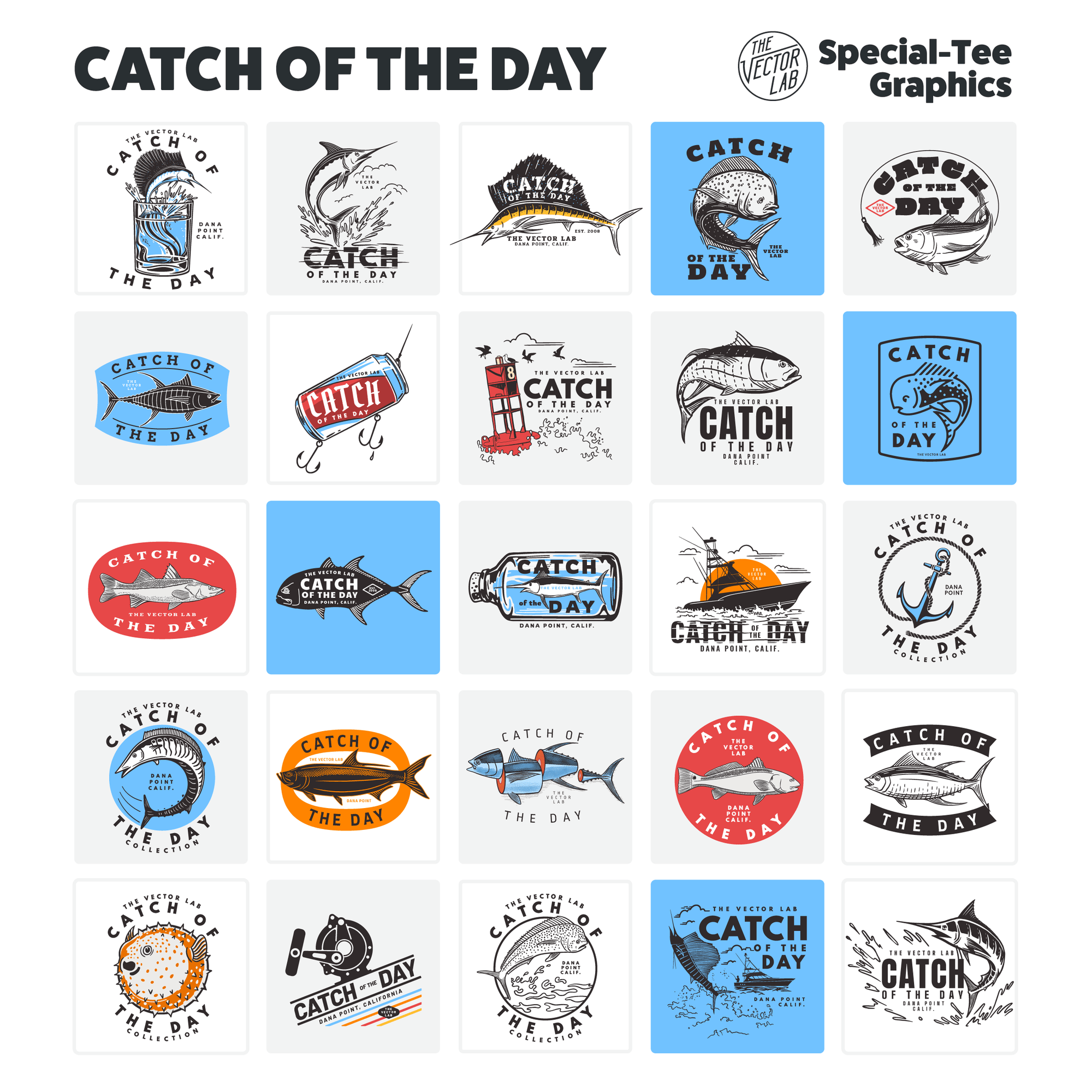 Catch of the Day Fishing Graphics for Adobe Affinity CorelDraw