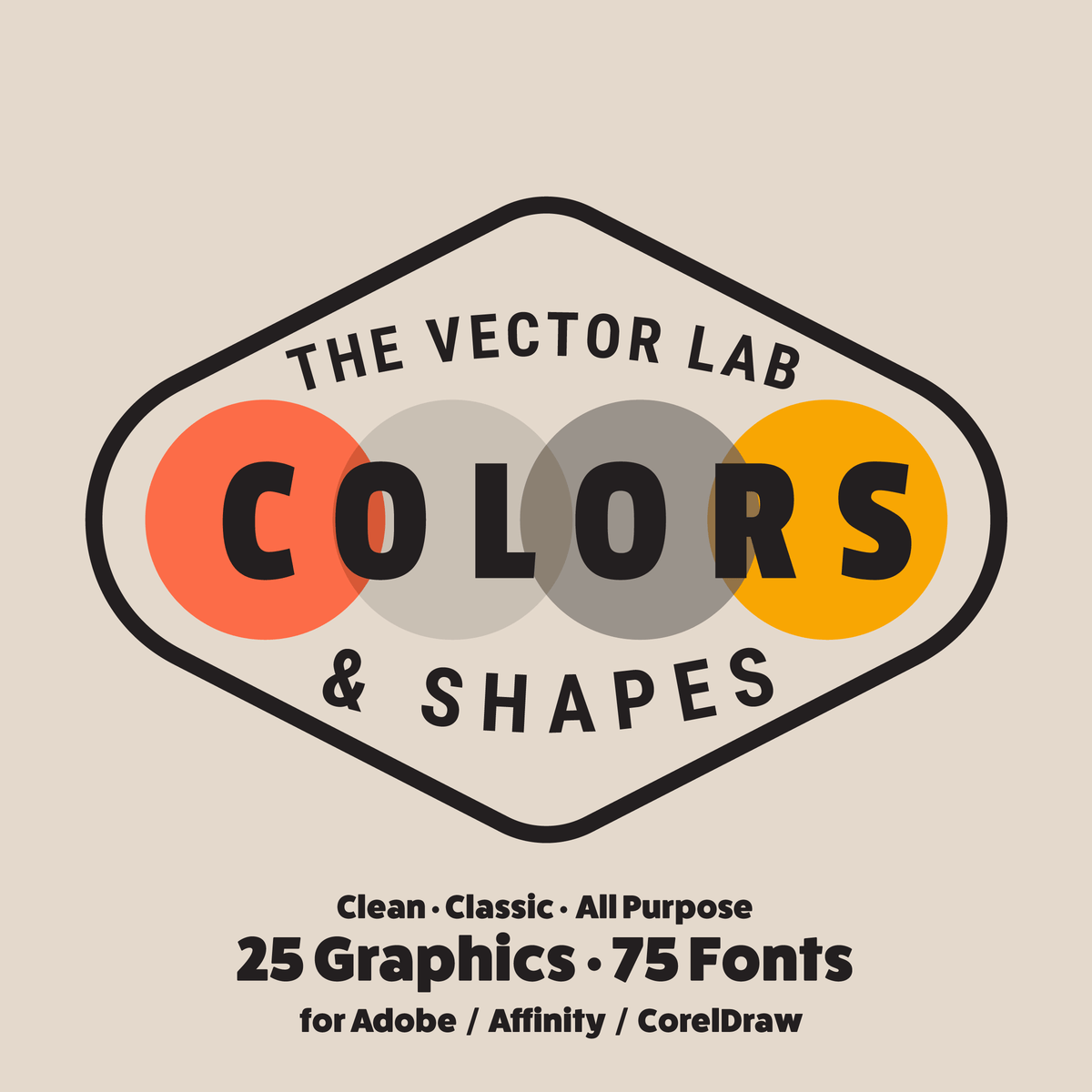 Colors &amp; Shapes Graphic Logo Templates for Adobe Affinity CorelDraw