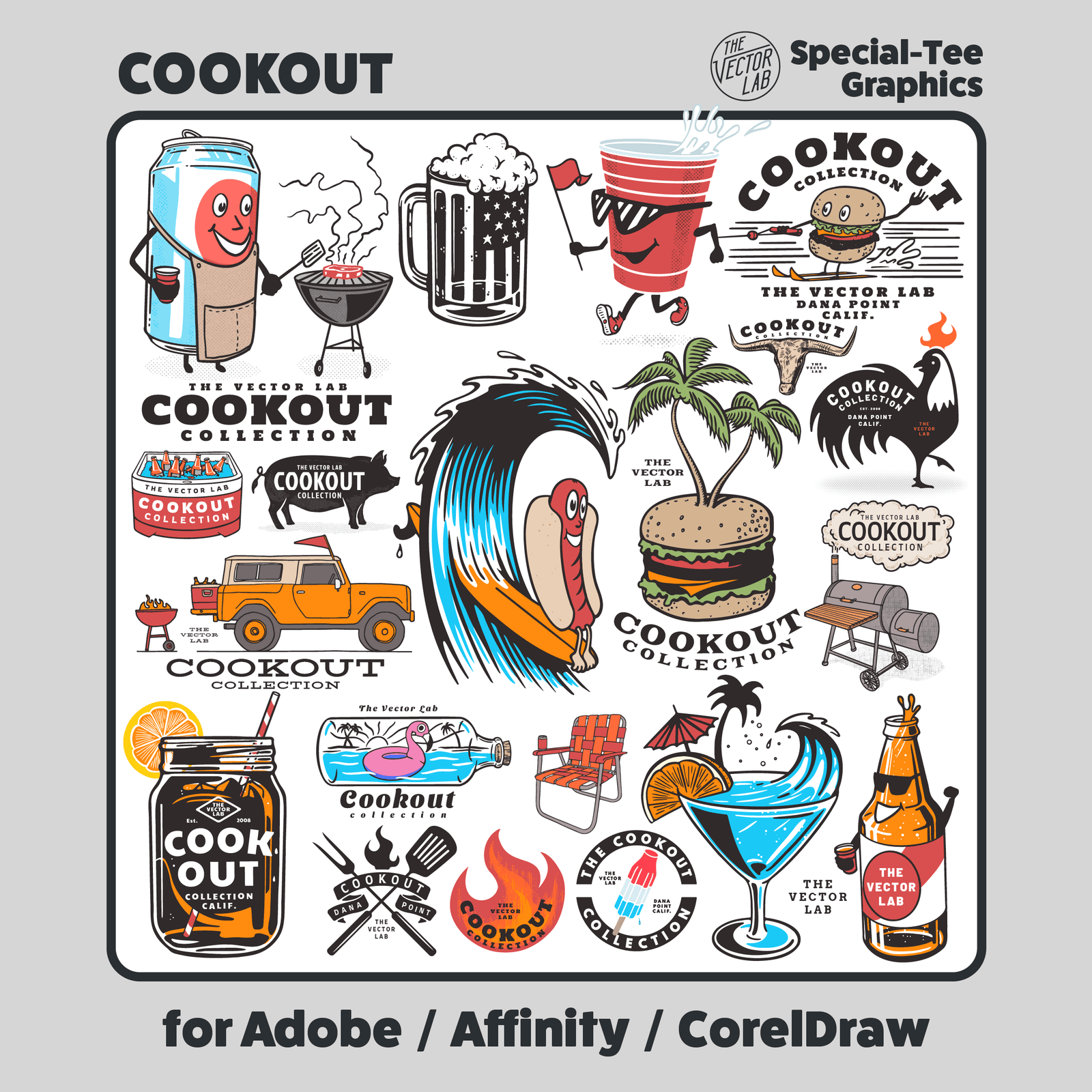 Cookout Collection Graphics for Adobe Affinity CorelDraw