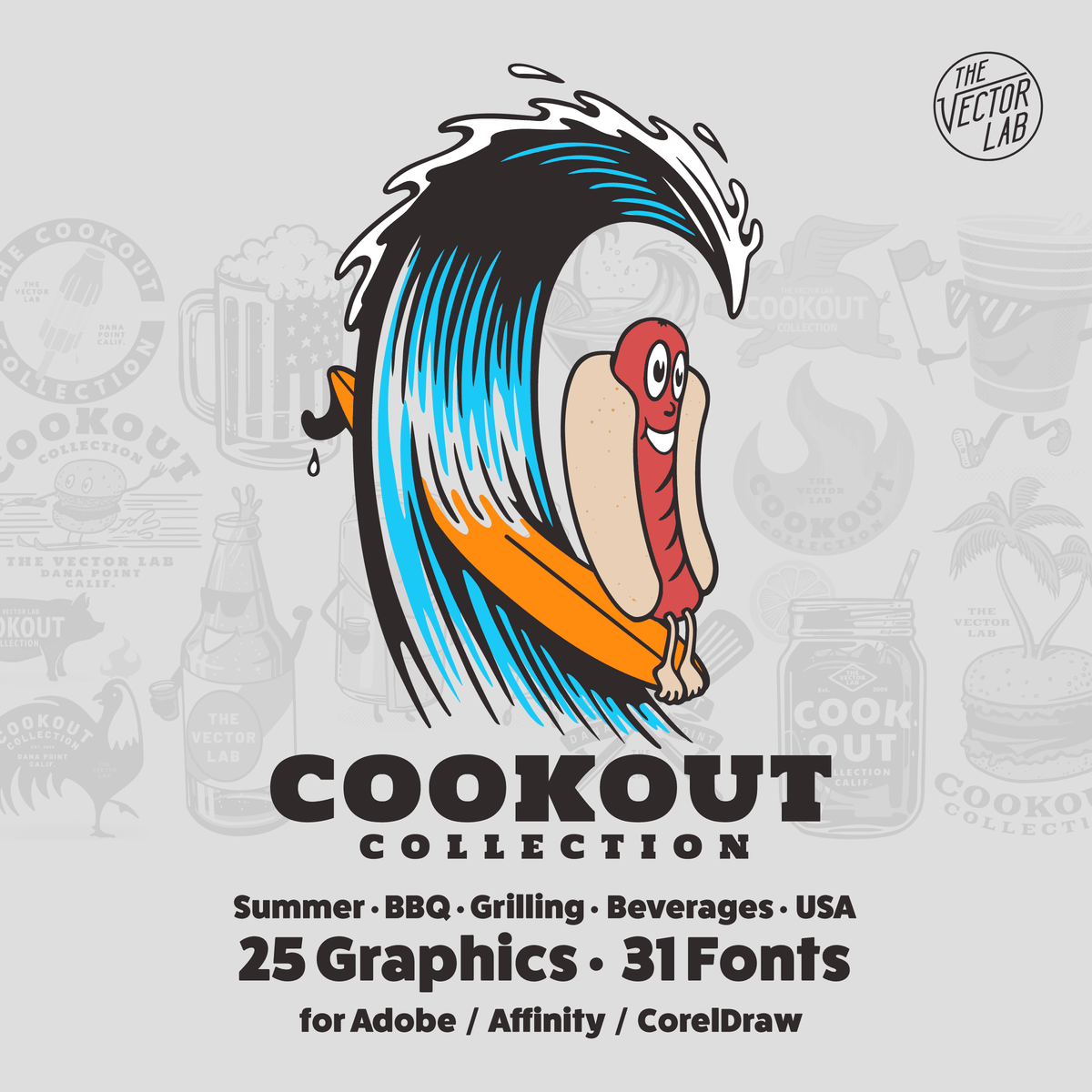 Cookout Collection Graphics for Adobe Affinity CorelDraw