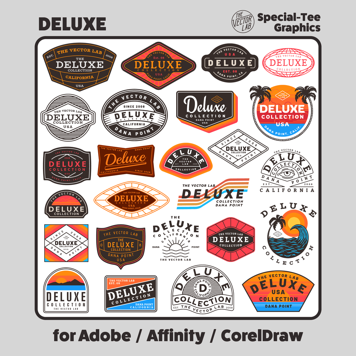 The Deluxe Collection of Graphic & Logo Templates for Adobe Affinity CorelDraw