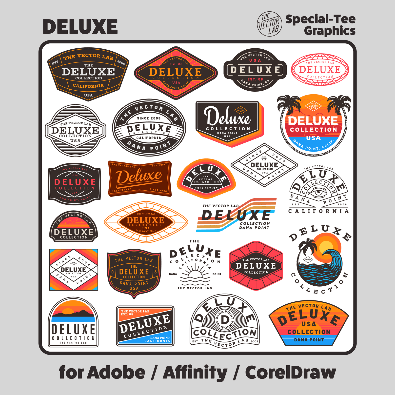 The Deluxe Collection of Graphic & Logo Templates for Adobe Affinity CorelDraw