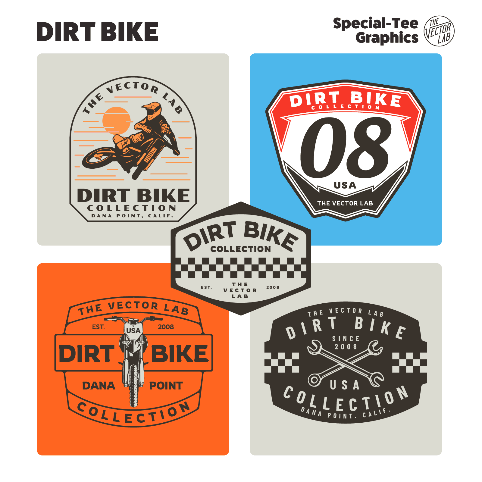Dirt Bike Graphic Logo Templates for Adobe Affinity Corel