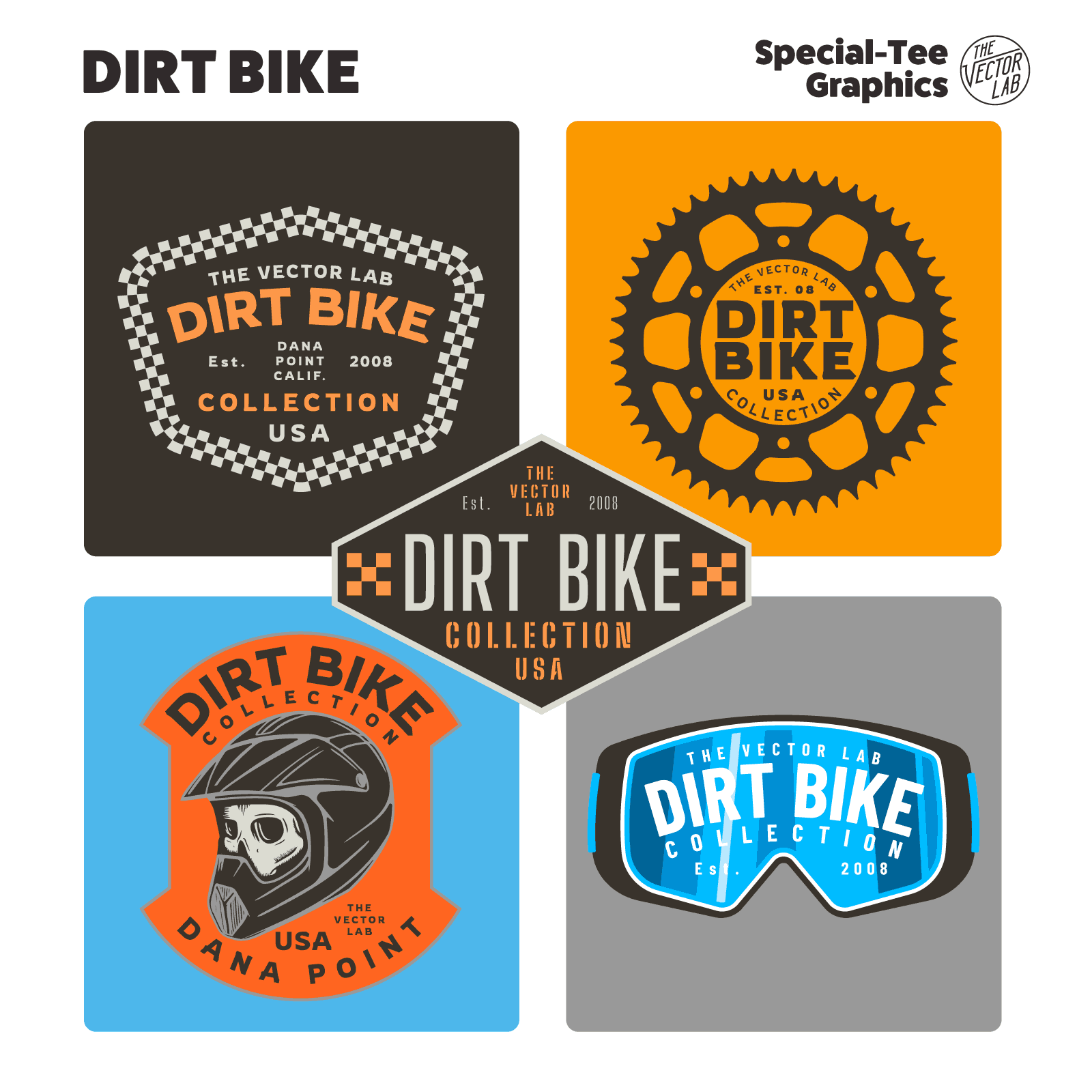 Dirt Bike Graphic Logo Templates for Adobe Affinity Corel