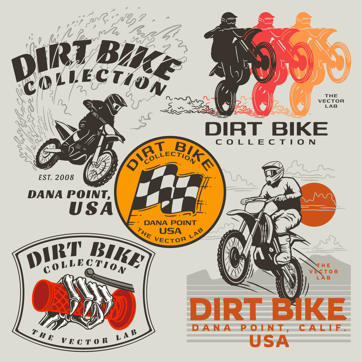 Dirt Bike Graphic Logo Templates for Adobe Affinity Corel