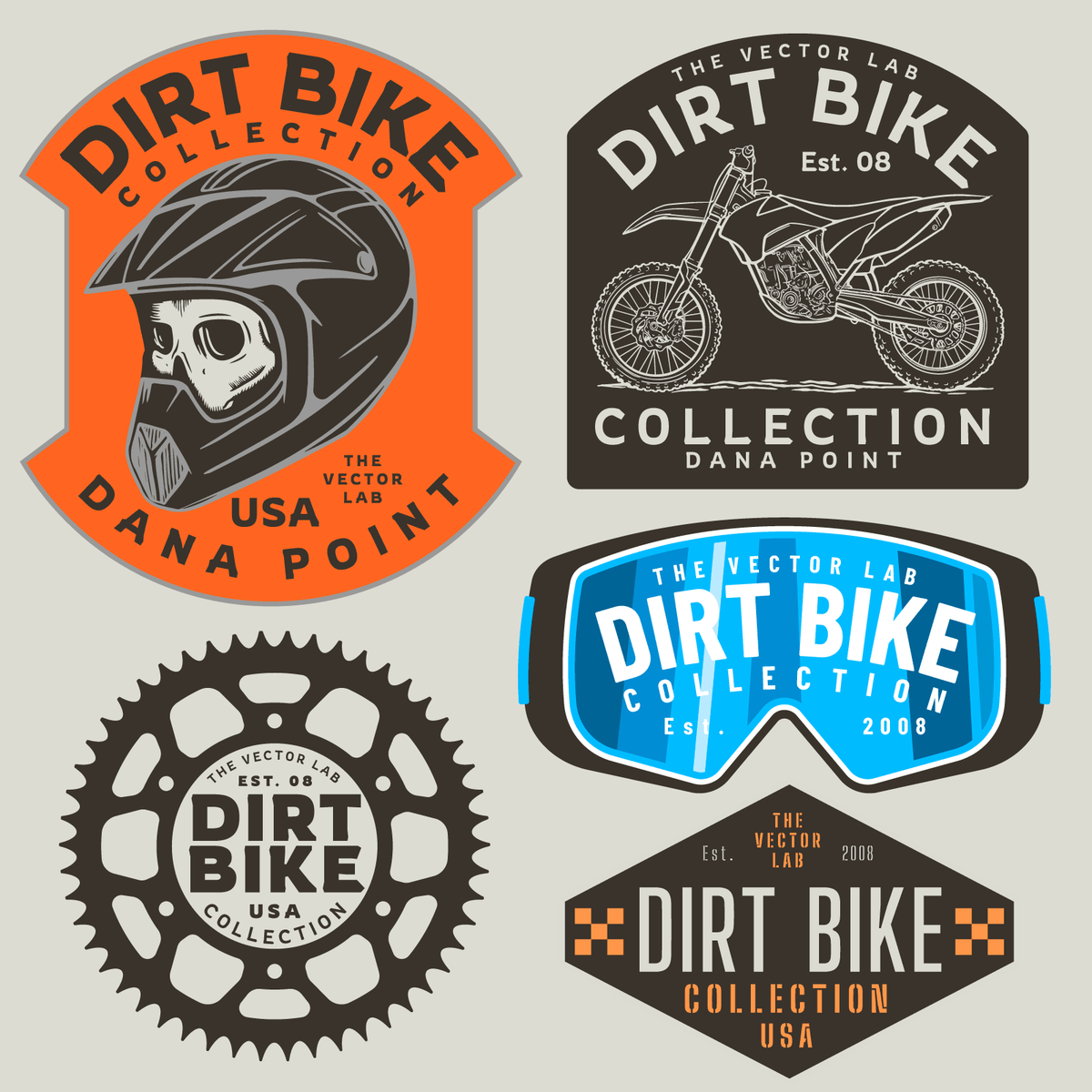 Dirt Bike Graphic Logo Templates for Adobe Affinity Corel