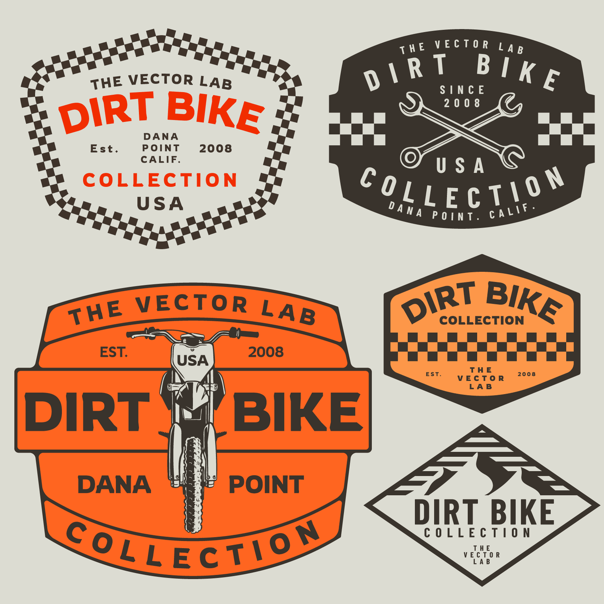 Dirt Bike Graphic Logo Templates for Adobe Affinity Corel