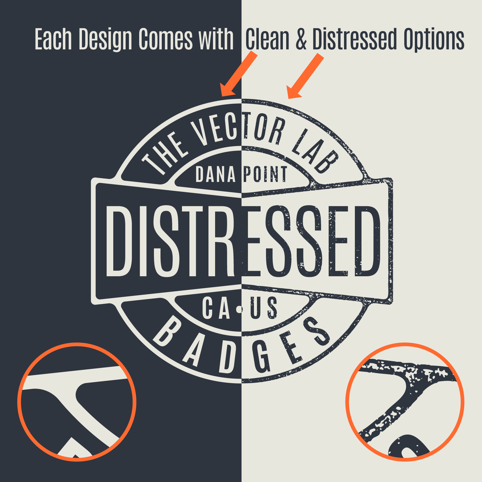 Distressed Badges Logo Templates for Adobe Affinity Corel