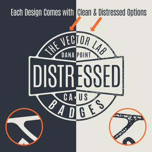 Clean Line and Distressed Badges for Adobe Affinity CorelDraw