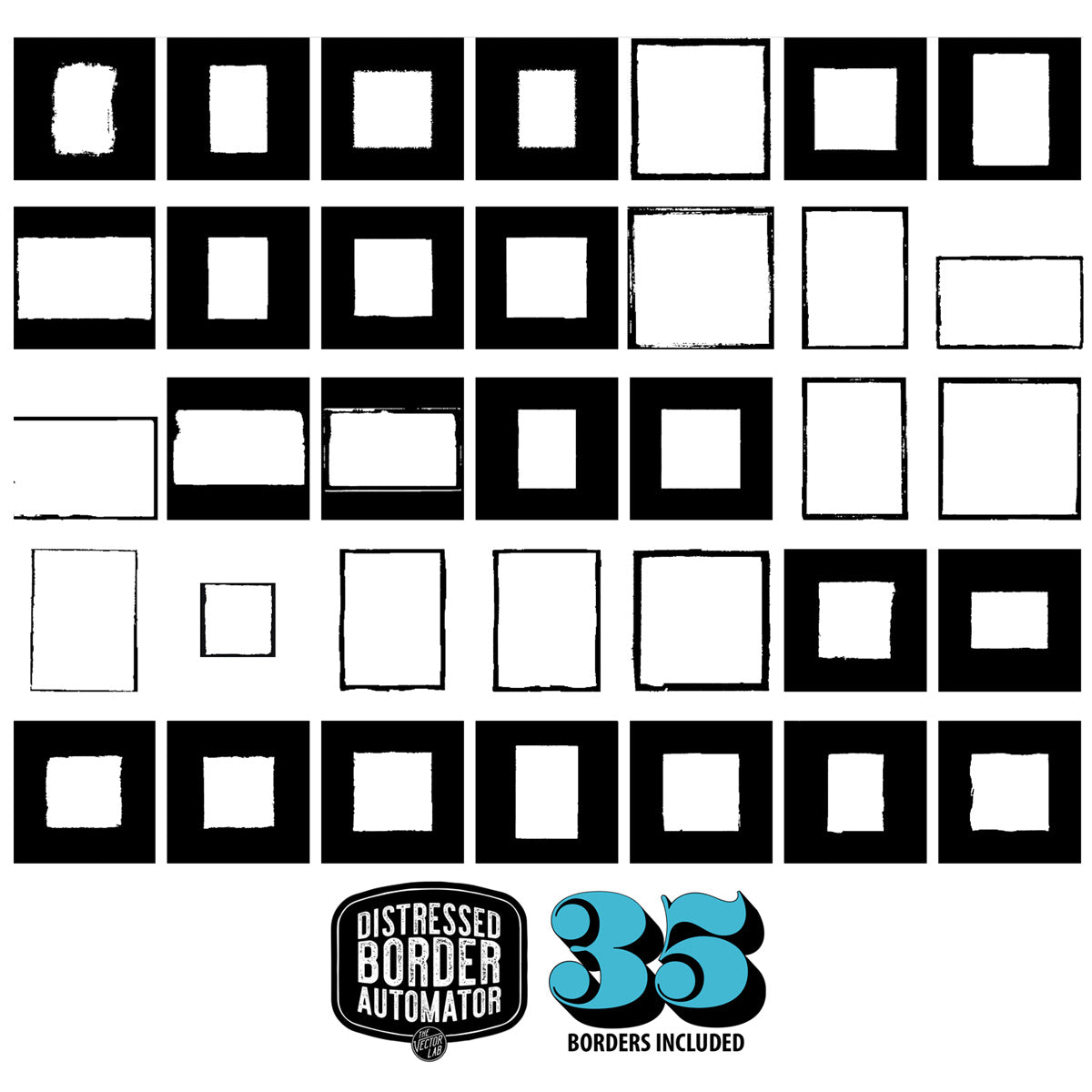Distressed Border Automator for Photoshop from TheVectorLab - 35 border designs