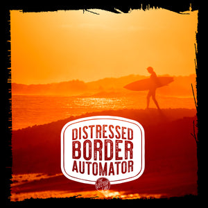 Surfer sunset - Distressed Border Automator for Photoshop by TheVectorLab