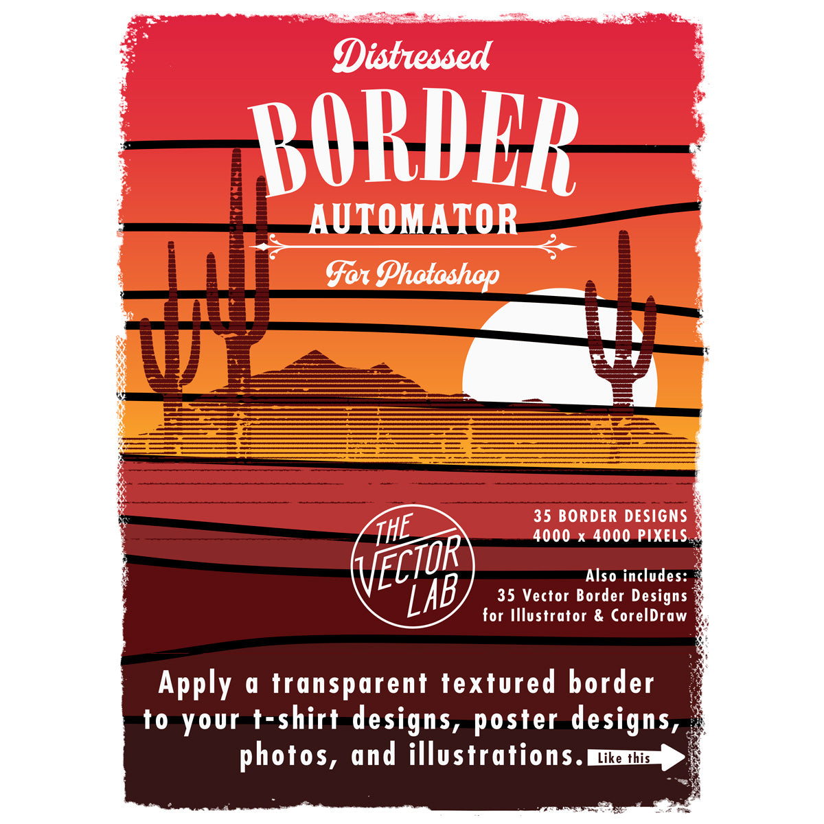 Distressed Border Automator for Photoshop from TheVectorLab