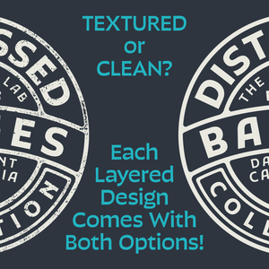 Textured vs Clean Distressed Badges for Adobe Affinity CorelDraw