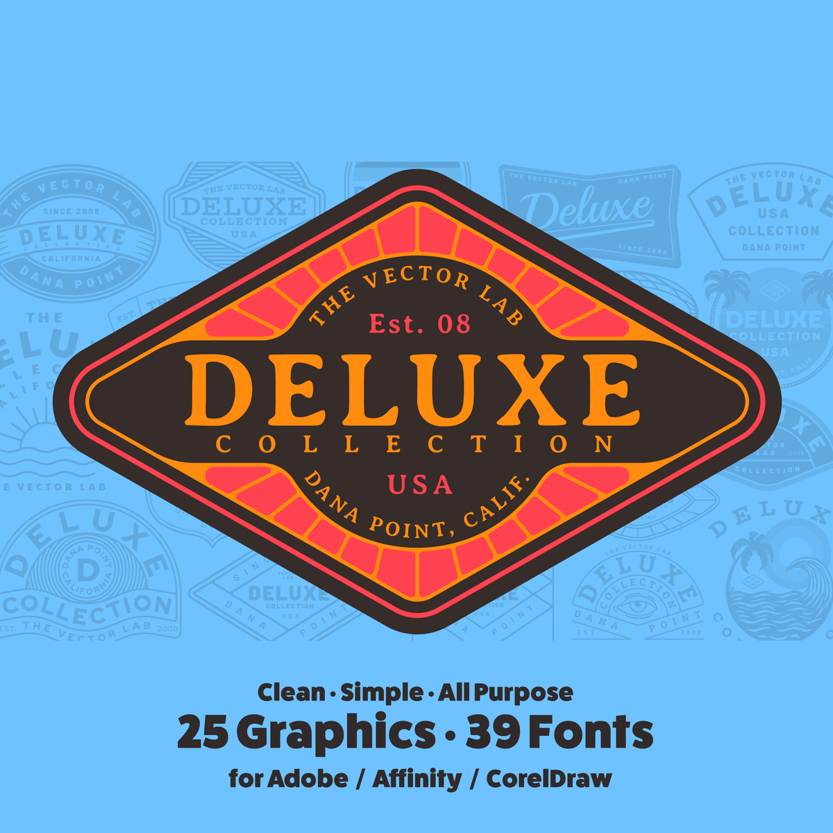 The Deluxe Collection of Graphic &amp; Logo Templates for Adobe Affinity CorelDraw