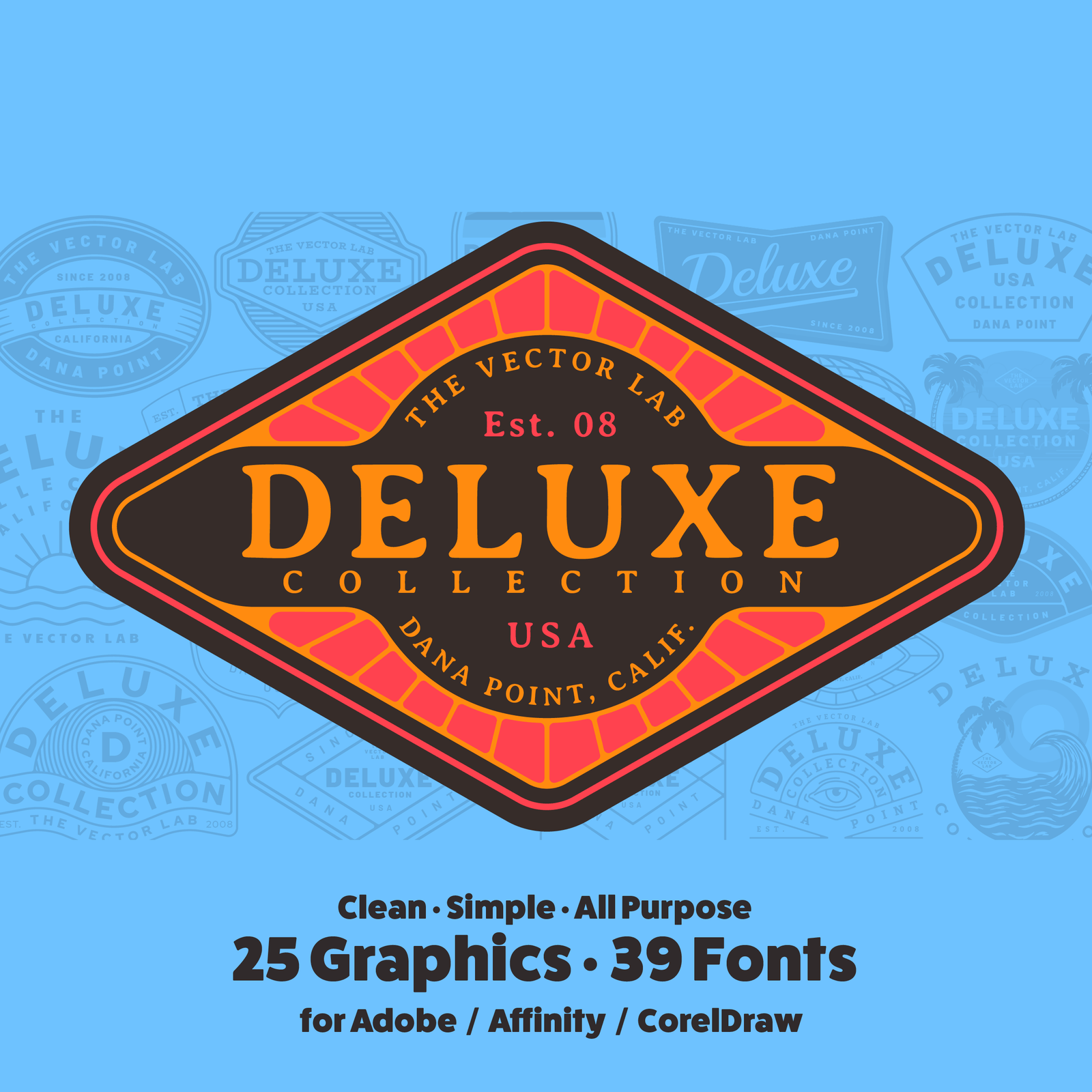 The Deluxe Collection of Graphic & Logo Templates for Adobe Affinity CorelDraw