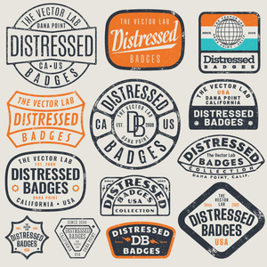 Distressed Badges Logo Templates for Adobe Affinity Corel