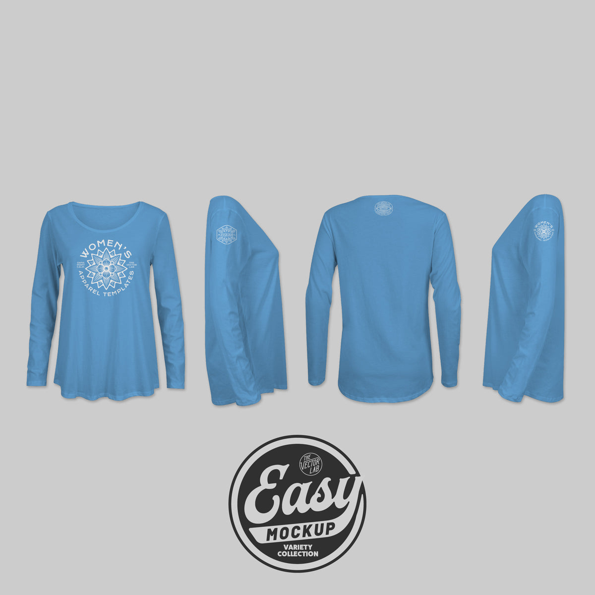 Easy Mockup - Long Sleeve T-Shirt Apparel Templates