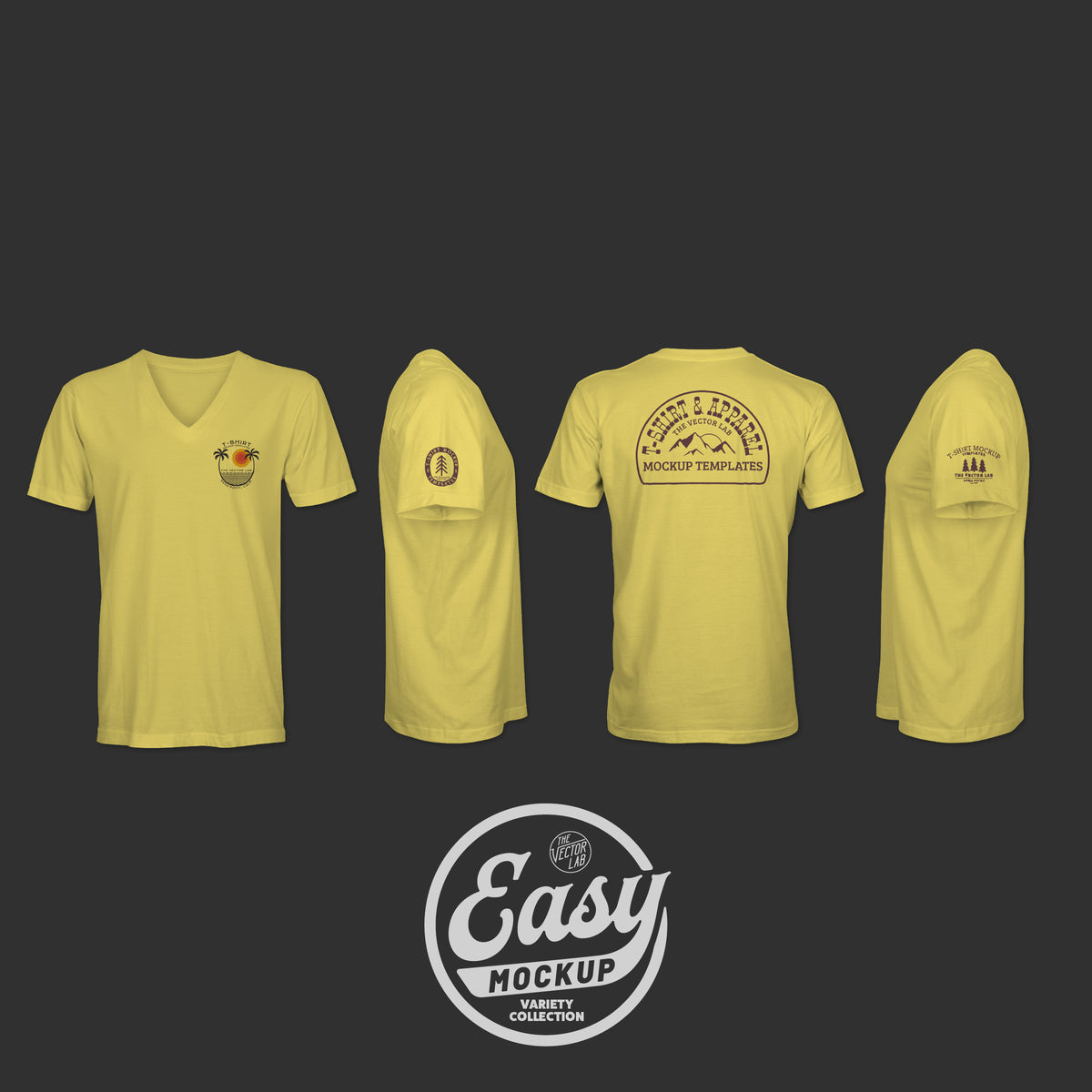 Easy Mockup - V-Neck Apparel Templates