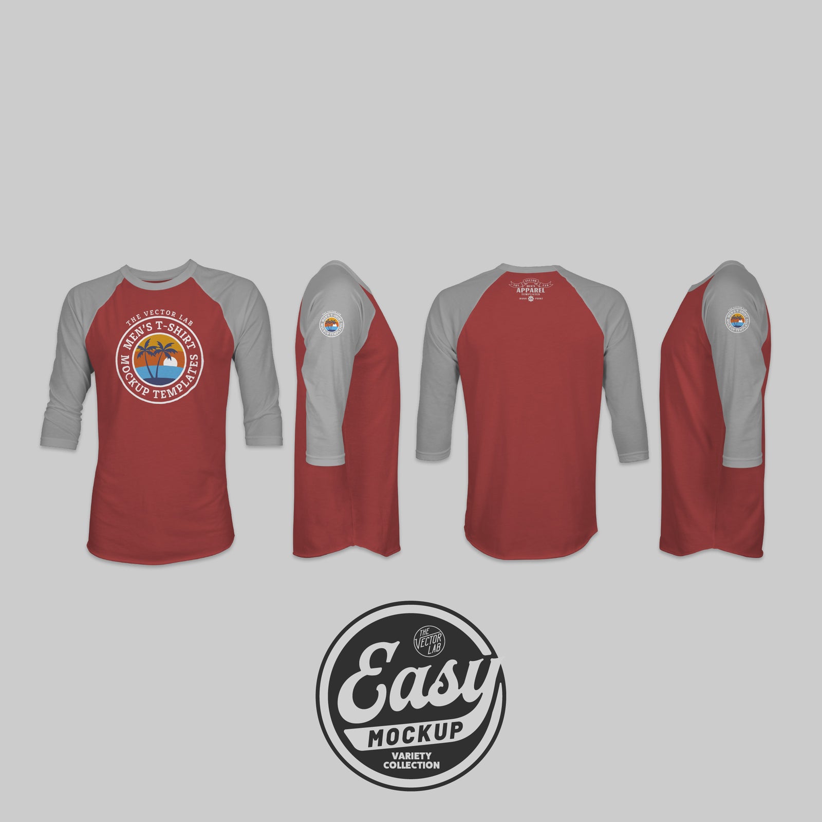 Easy Mockup - Raglan Apparel Templates