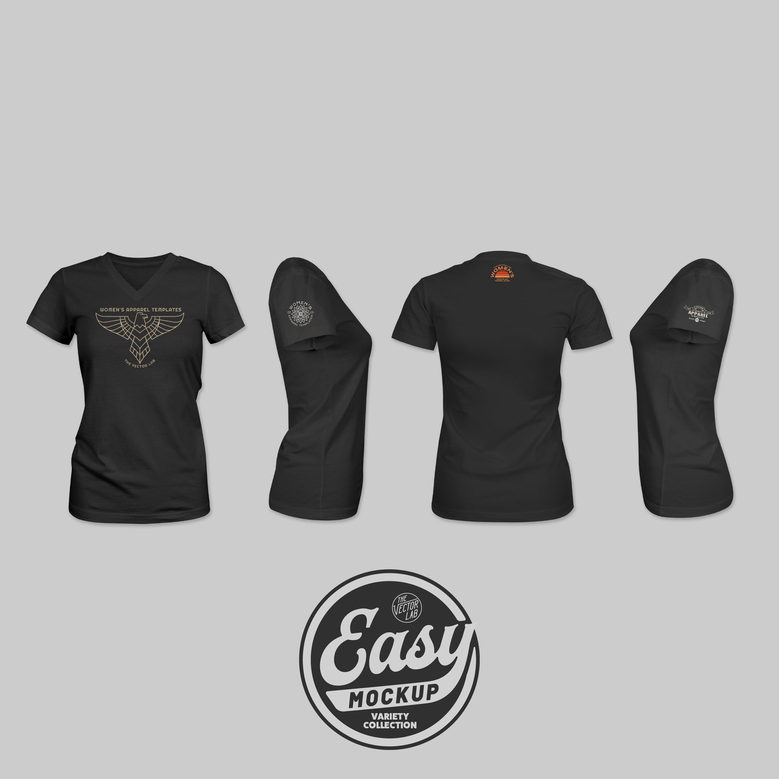 Easy Mockup - V-Neck Apparel Templates
