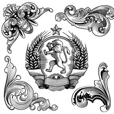 Engravings - vector banknote and currency ornament