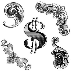 Engravings - vector banknote and currency ornament