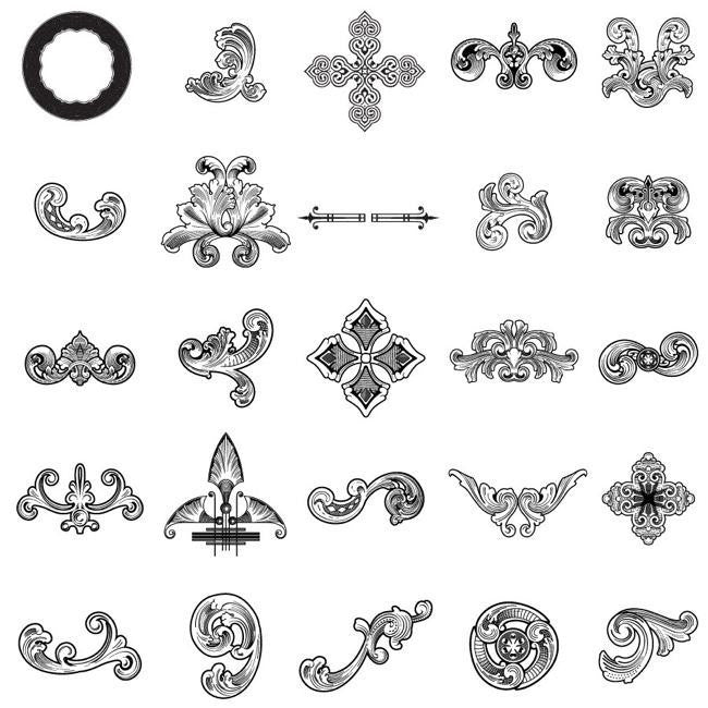 Engravings - vector banknote and currency ornament