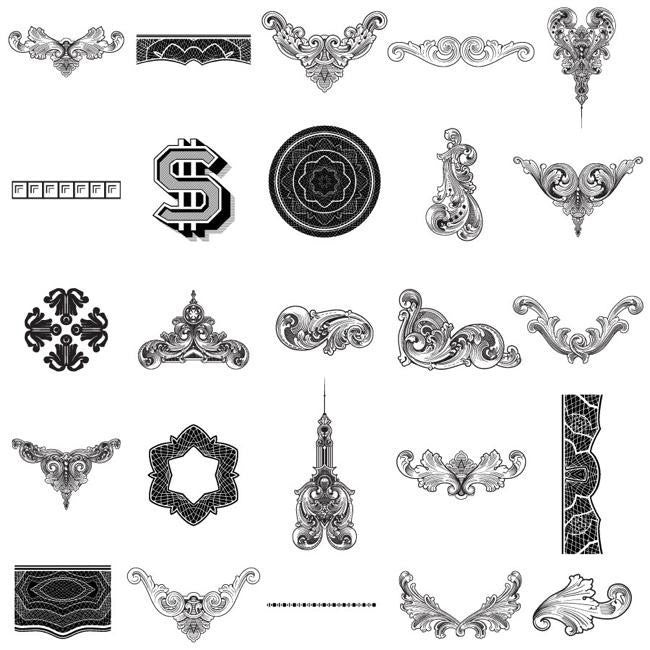 Engravings - vector banknote and currency ornament