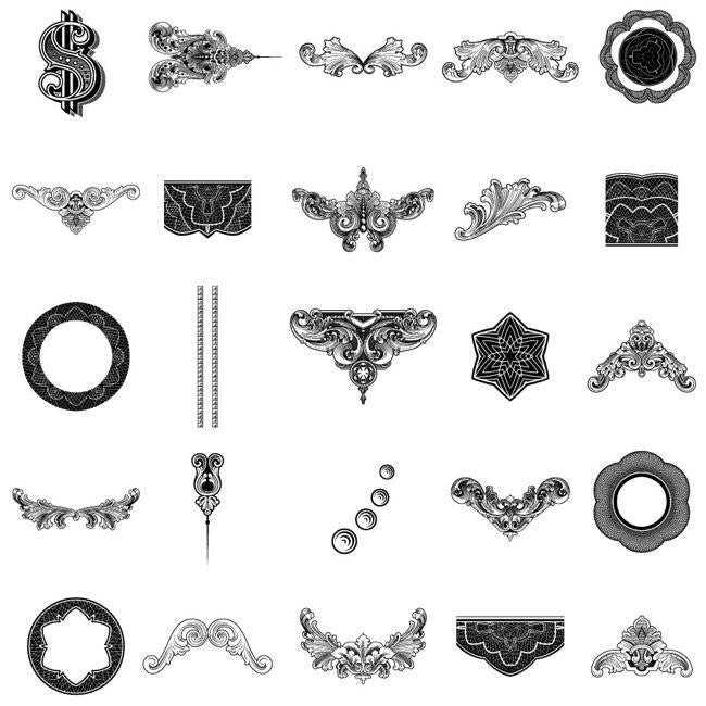 Engravings - vector banknote and currency ornament