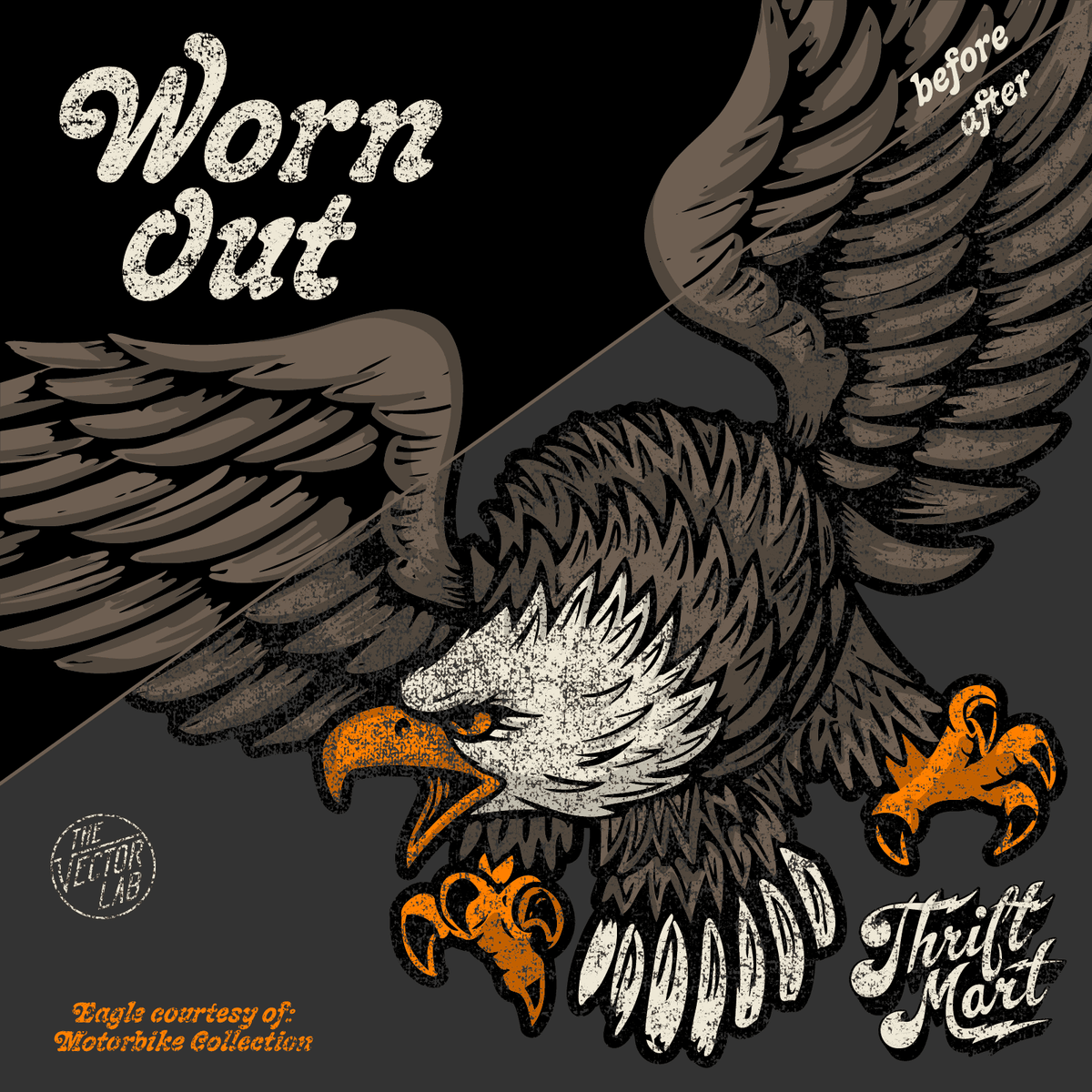 Thrift Mart vintage t-shirt textures for Adobe Affinity Corel