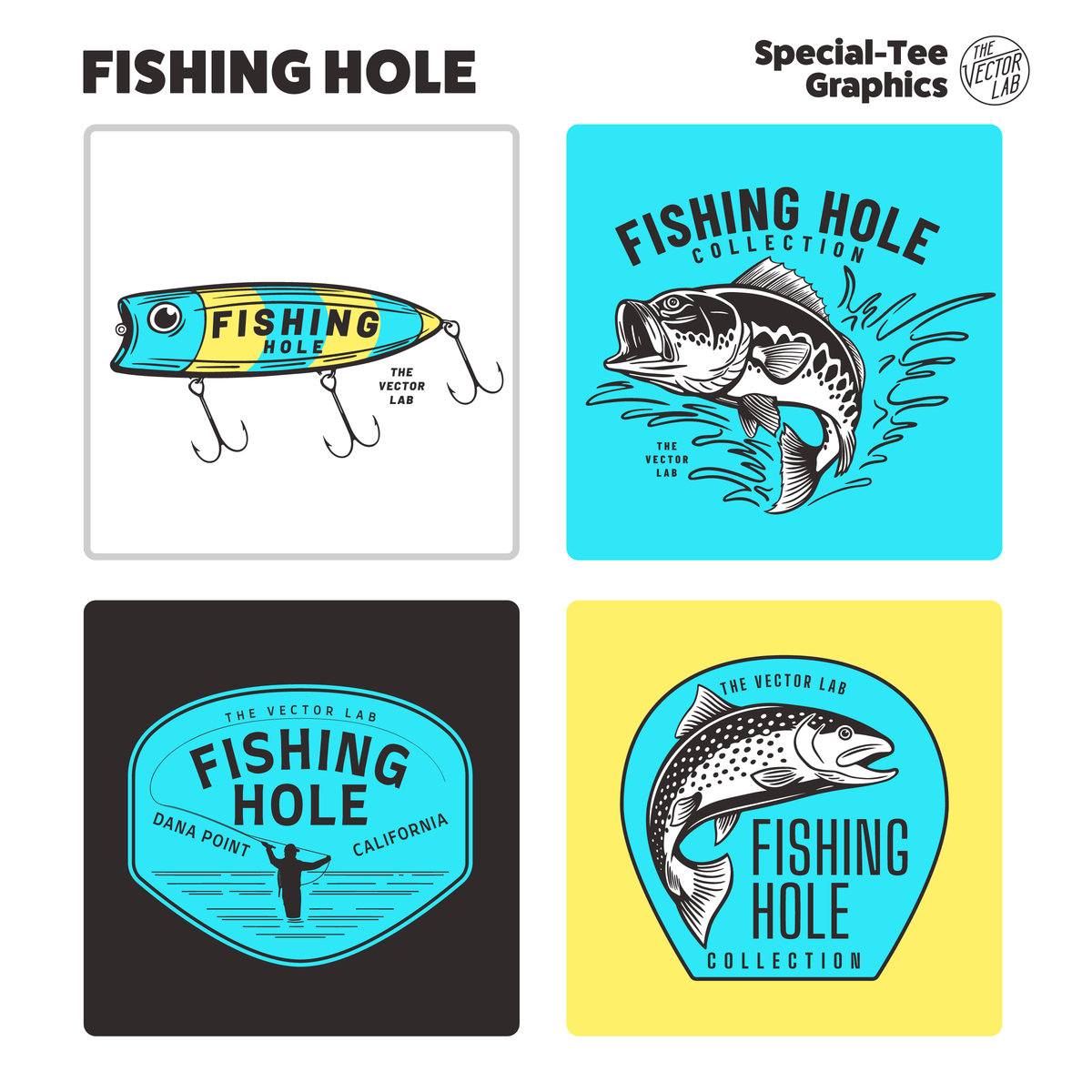 Fishing Hole Graphics for Adobe Affinity CorelDraw
