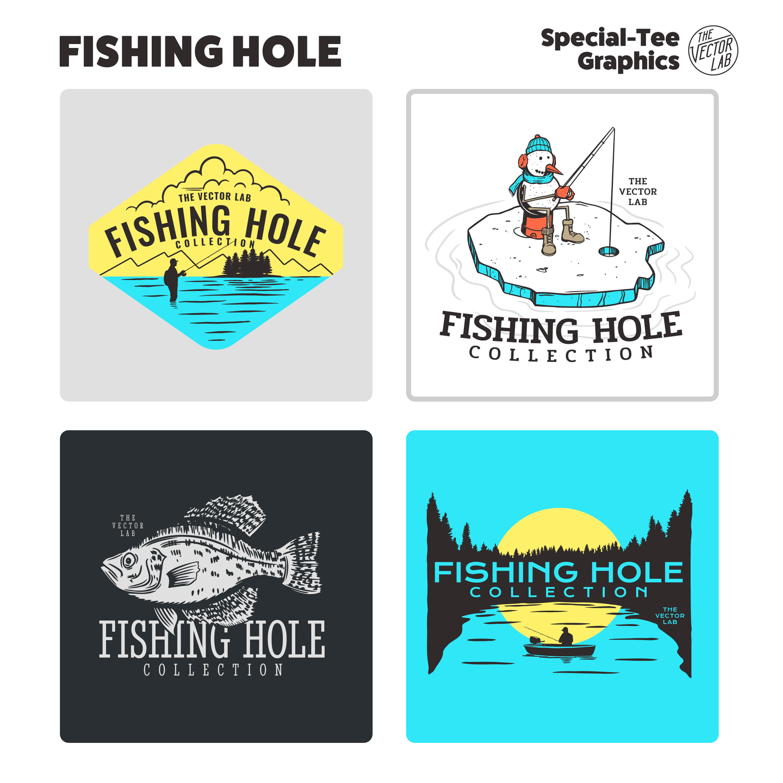 Fishing Hole Graphics for Adobe Affinity CorelDraw