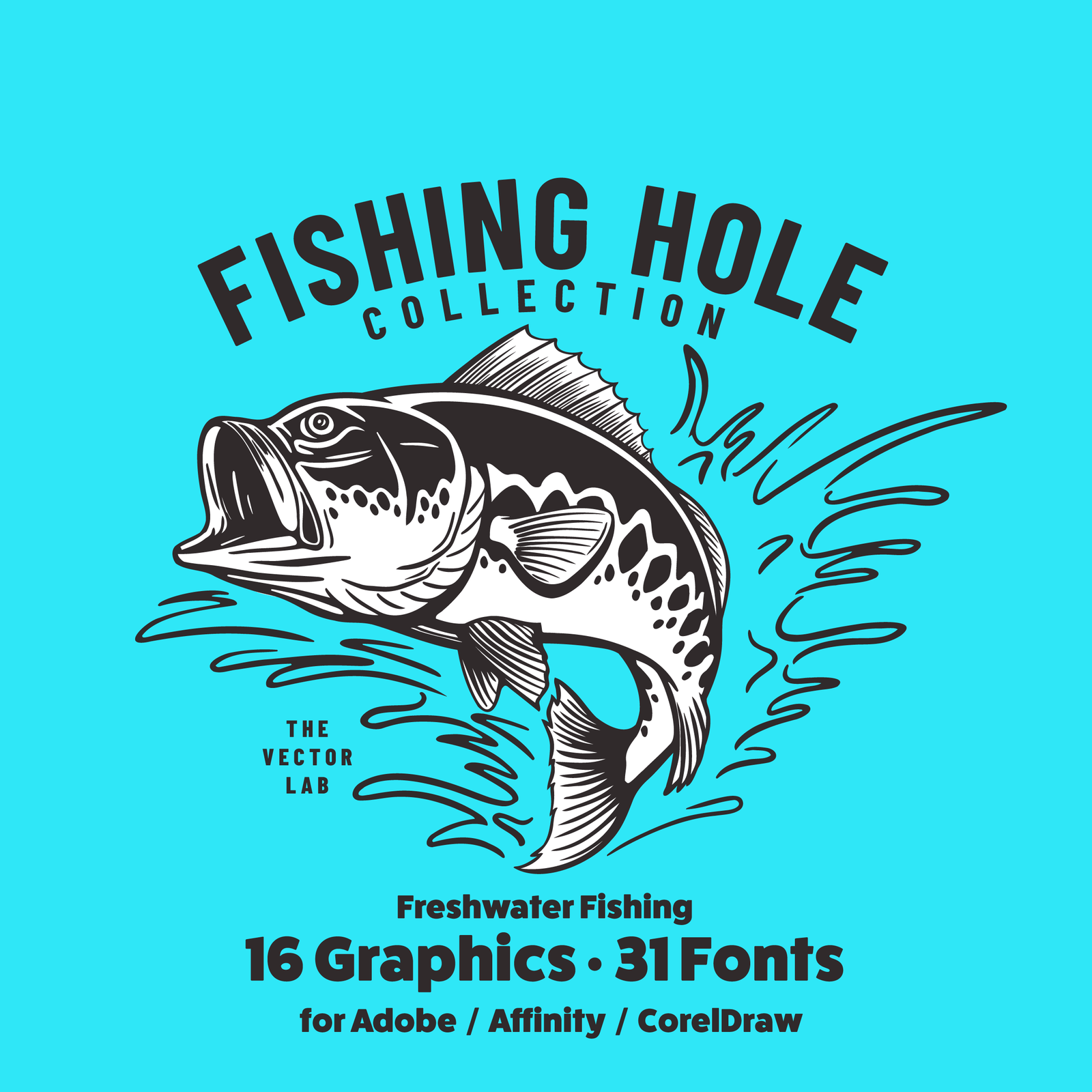 Fishing Hole Graphics for Adobe Affinity CorelDraw