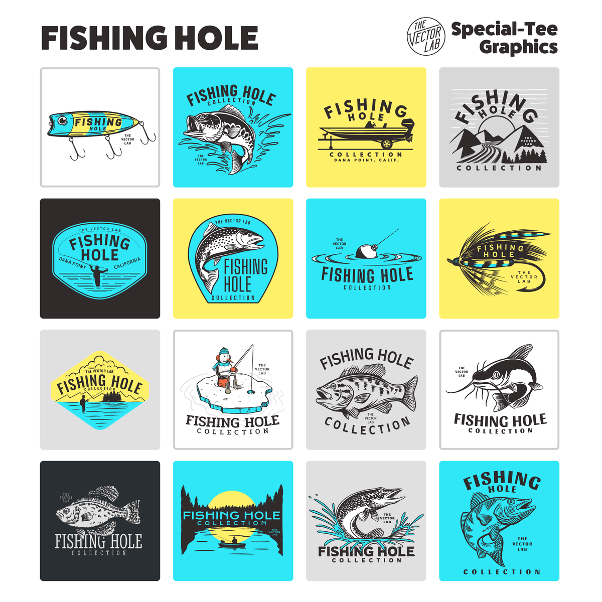 Fishing Hole Graphics for Adobe Affinity CorelDraw