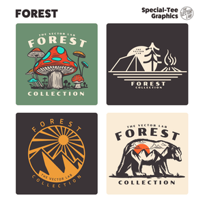 Forest outdoors graphic logo templates