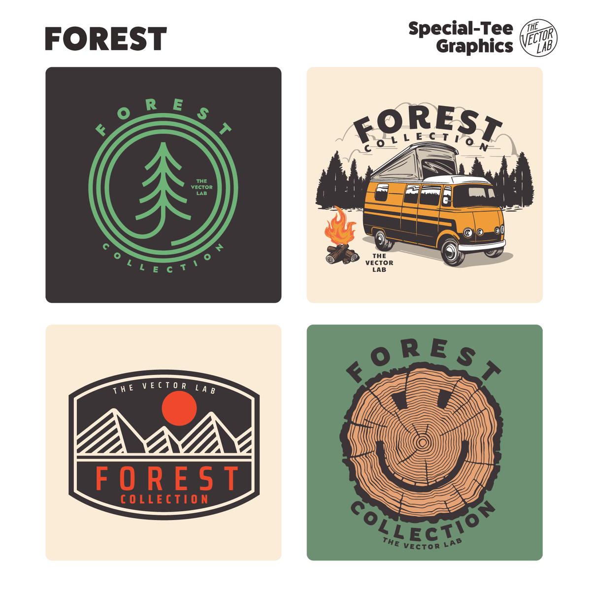Forest Graphic Logo Templates - Outdoors Camping Hiking
