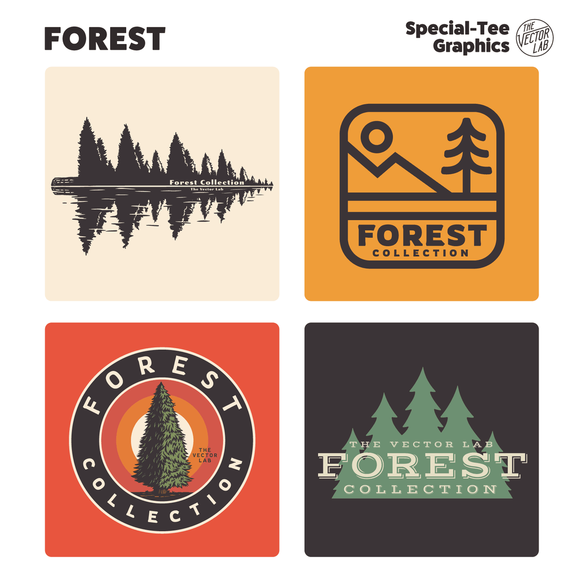 Forest Graphic Logo Templates - Outdoors Camping Hiking