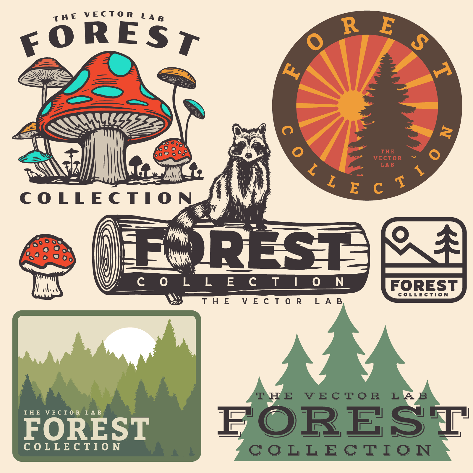 Forest Graphic Logo Templates - Outdoors Camping Hiking