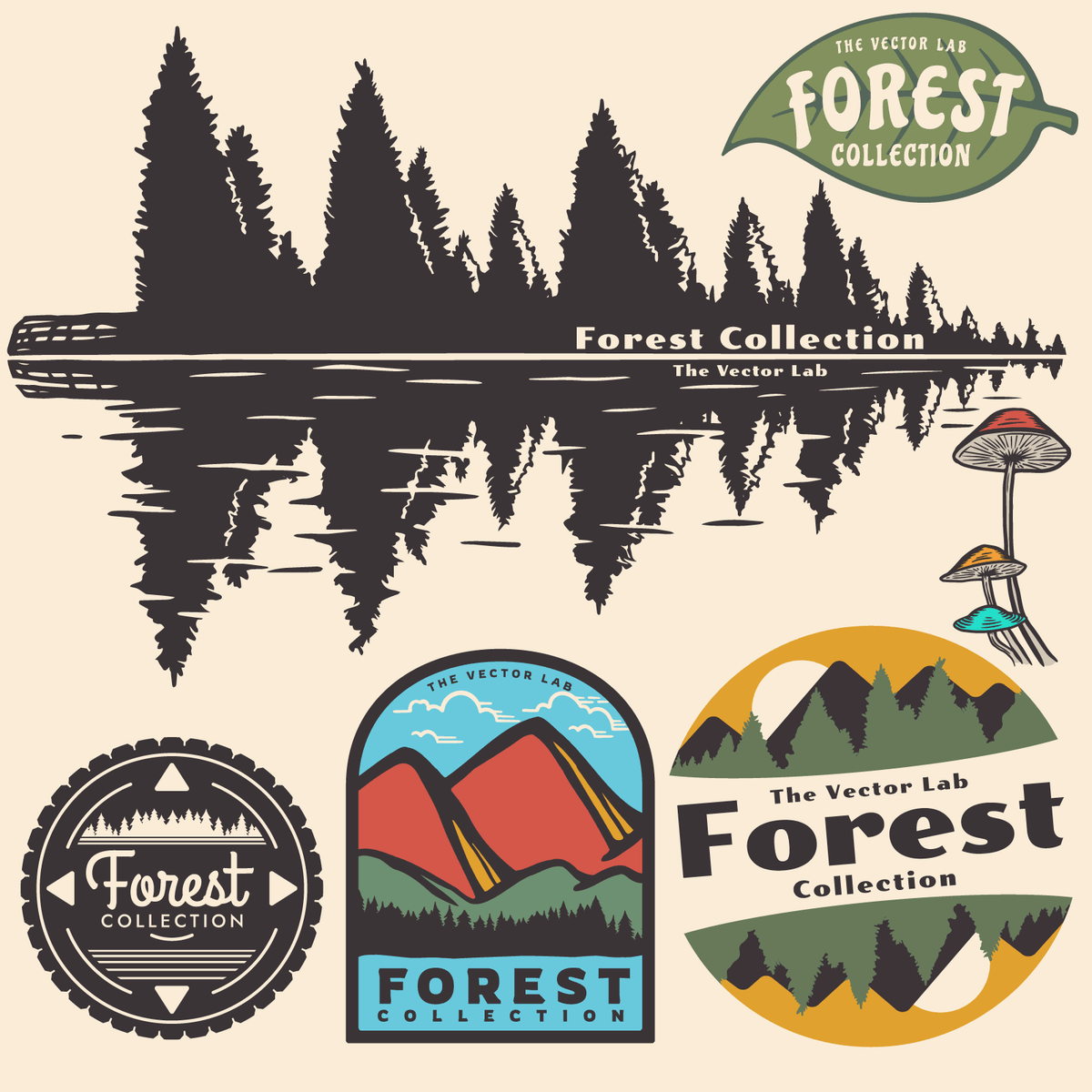 Forest Graphic Logo Templates - Outdoors Camping Hiking