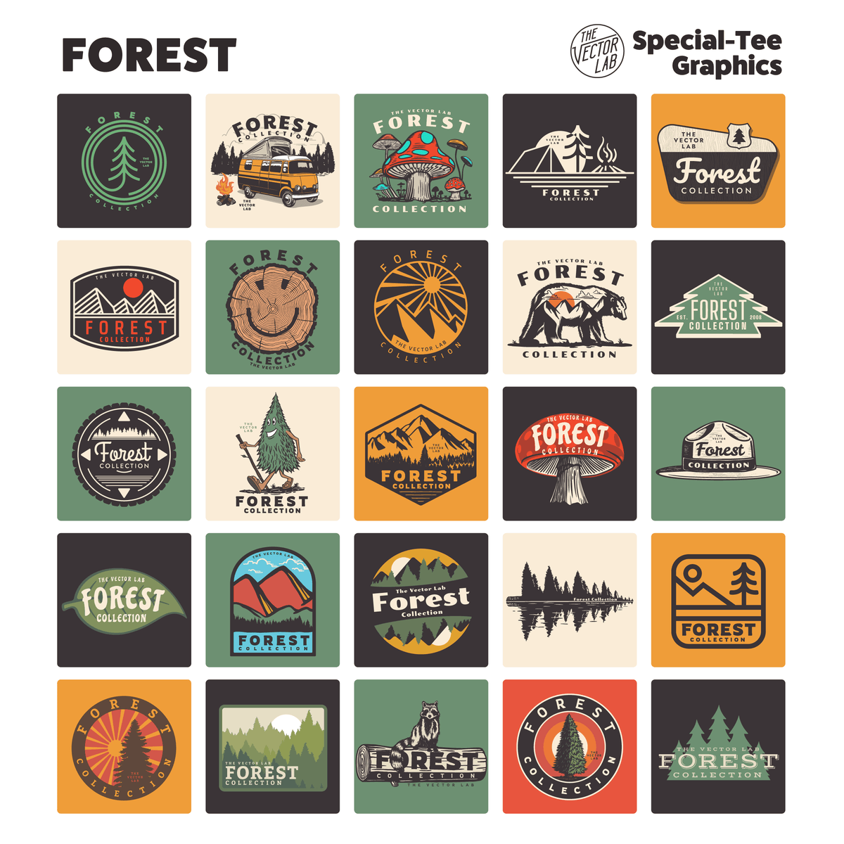 Forest Graphic Logo Templates - Outdoors Camping Hiking