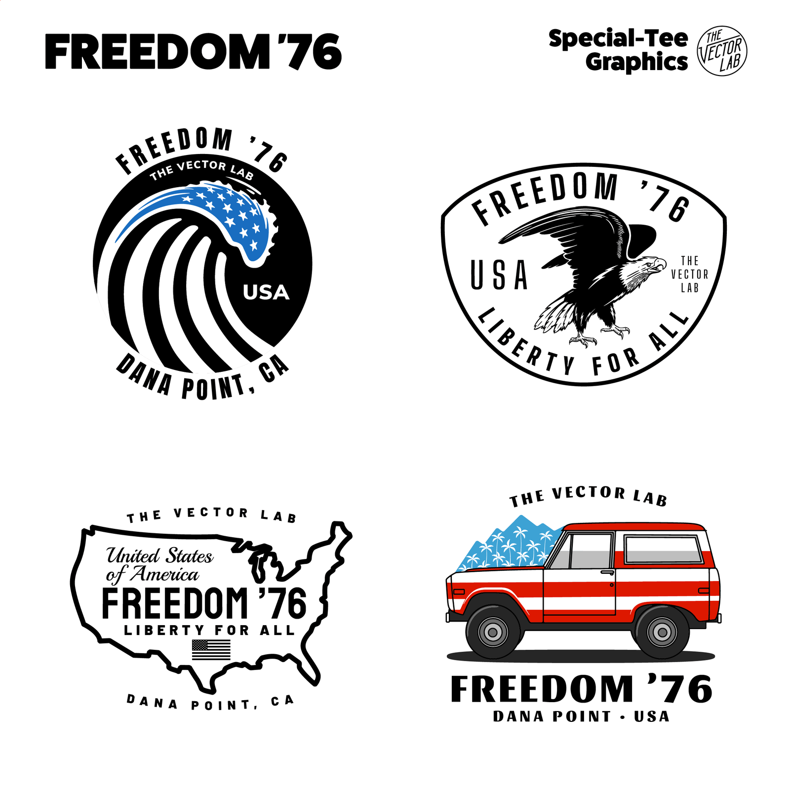Freedom 76 USA graphic & logo templates for Adobe - Affinity - CorelDraw