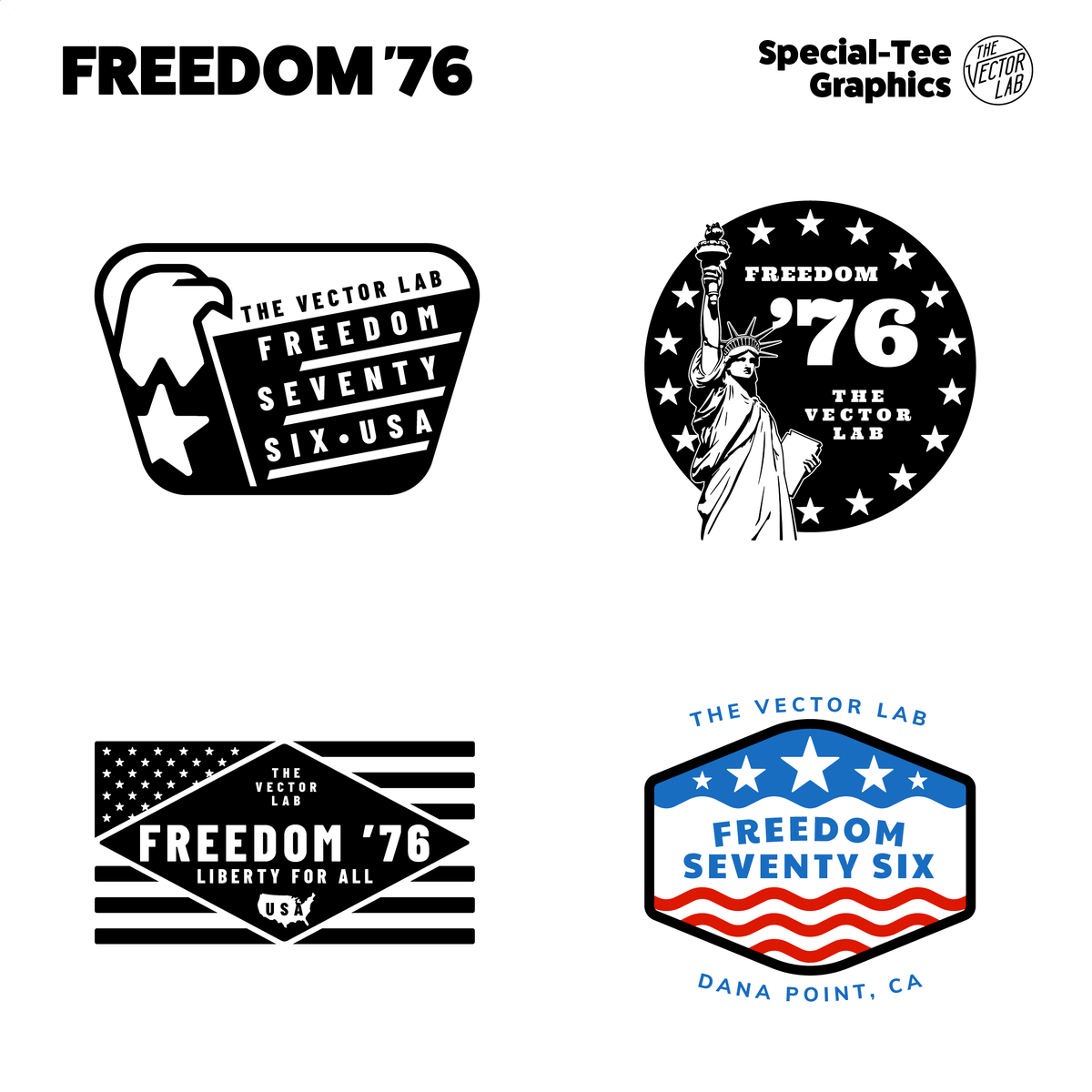 Freedom 76 USA graphic & logo templates for Adobe - Affinity - CorelDraw